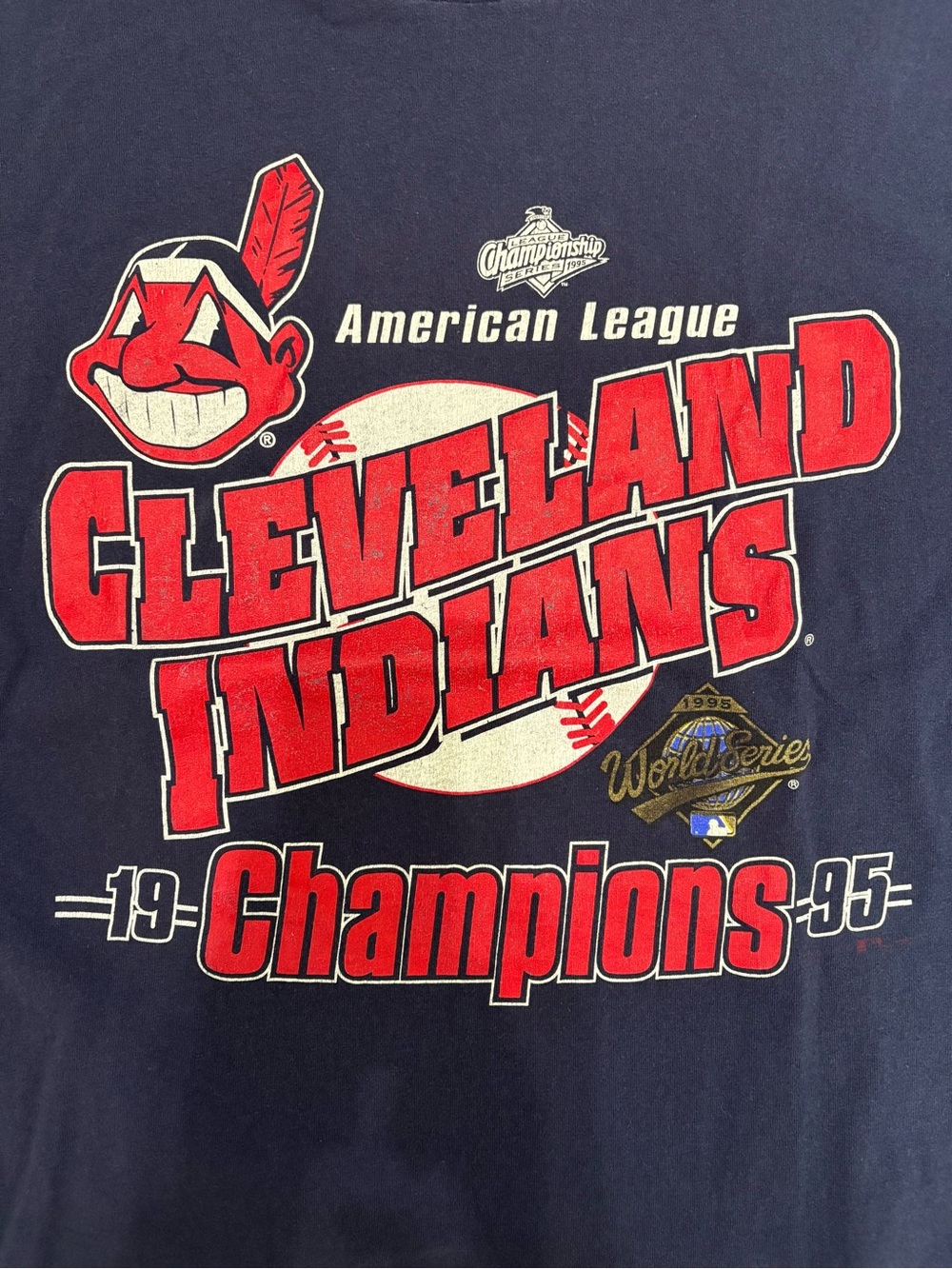 Belton Vintage Cleveland Indians 1995 AL Champions Tee XXL Retro Sporty Prep - Picture 9 of 10